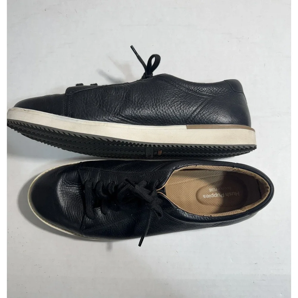 Hush Puppies Bounce Plus‎ Black Leather Lace-Up Shoes Men's Size 14